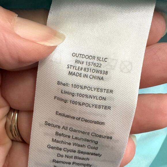 Eddie Bauer Water Color Insulated Hooded Parka Coat Girl's Size XL 16 - Picture 12 of 13